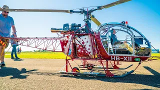 WORLD RECORD! LARGEST RC HELICOPTER! 81KG LAMA SA 315B AIR ZERMATT SCALE 1:2.5 TURBINE MODEL