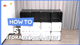 How to Install the 16-Cube Storage Organizer with Doors and Hanging Rods | JZ10058 #costway #howto