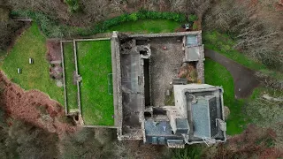 Castle Campbell, Dollar Glen, Scotland - drone view