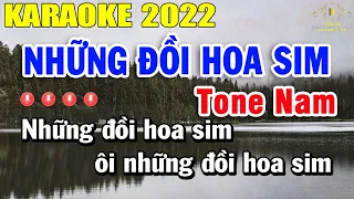 Những Đồi Hoa Sim Karaoke Tone Nam Nhạc Sống 2022 | Trọng Hiếu