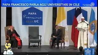 Papa Francesco parla agli universitari in Cile