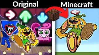 FNF Character Test | Gameplay VS Minecraft Note Block | Bunzo Bunny | Huggy Wuggy | Poppy Playtime