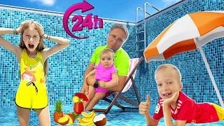 ⏰ 24 de ORE în PISCINA fără APĂ 🏊 FURTUNĂ 🌪️ și FULGERE ⚡ FILMUL