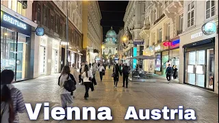 Vienna Austria,  Evening Walking Tour 4K Ultra HD | ASMR