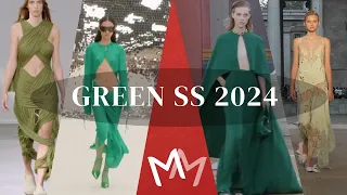 🌿👗🌿 Green Runway Styles for Spring-Summer 2024! 🌟✨