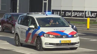 (Piepende banden) Hulpdiensten met hoge snelheid naar Schietpartij Rademarkt in Groningen