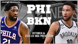 Philadelphia 76ers vs Brooklyn Nets Full Game Highlights | Oct 16 | 2023-24 NBA Preseason
