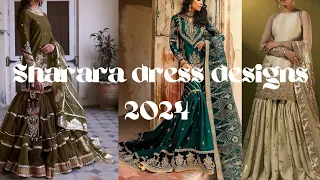 Top 35 + Trendy Sharara Gharara Design for wedding 2024| latest sharara Dress for party wear 2024 |