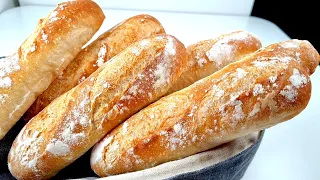 No Knead Mini Baguettes - Easy Baguette Recipe