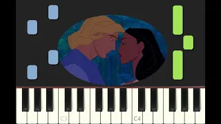 EASY piano tutorial "IF I NEVER KNEW YOU" from Pocahontas, Disney, 1998, with free sheet music (pdf)