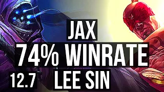 JAX vs LEE SIN (TOP) | Rank 2 Jax, 74% winrate, 9/1/3, Dominating | KR Challenger | 12.7