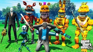 АНИМАТРОНИКИ И СЛЕНДЕР СХВАТИЛИ ПРЕЗИДЕНТА В ГТА 5 МОДЫ! FNAF ОБЗОР МОДА В GTA 5! ИГРЫ ГТА ВИДЕО