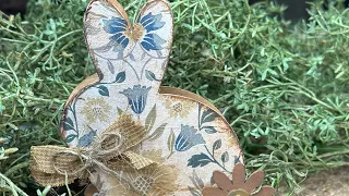 Spring Bunny Using Dollar Tree Ornaments  DIY | Decoupaged Napkin  | Easter 2024