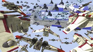 Largest Clone Gunship SHIP BOARDING Space Invasion EVER! - Men of War: Star Wars Mod