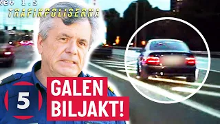 Fortkörande förare leder polis på GALEN biljakt! | Trafikpoliserna | Kanal 5 Sverige