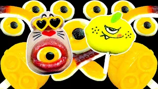 ASMR MUKBANG :) Yellow Dessert, Eyeball, Earthworm, Bone Jelly, Pororo Ice, Jewel Candy Eating Show