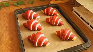 (손반죽)장난감같은 레드벨벳 크로와상 만들기 Making red velvet croissants レッドベルベットクロワッサン作り