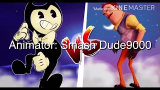 Bendy vs Neighbor [BATIM vs Hello Neighbor] (Animator: Smash Dude9000) Bloody Battles ep.3