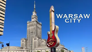 Warsaw City Poland - Walking Tour Boulevards Powisle Part, 4K 60fps City Walk - Travel Walk Tour,