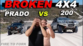 Fire to Fork CHALLENGED ME & IT DIDNT END WELL... Landcruiser VS Prado