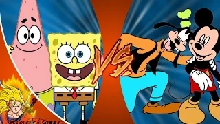 SPONGEBOB and PATRICK vs MICKEY MOUSE and GOOFY! Cartoon Fight Club Episode 82 REACTION!!!