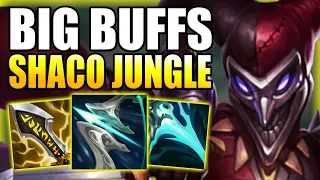 THE RECENT BUFFS HAVE MADE SHACO JUNGLE A LOT BETTER! - Best Build/Runes S+ Guide League of Legends