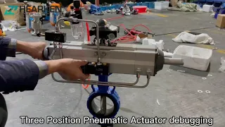 Three Position Rack Pinion Design 0 45 90 180 Degree Rotary Pneumatic Actuator