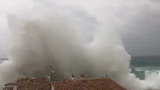 Storm Gloria Sends Waves and Spray Crashing Over Buildings on Island of Majorca