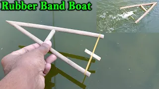 How to Make a Rubber Band Boat | How to Make an Elastic Band Paddle Boat | Rubber band powered boat