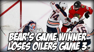 Ethan Bear SCORES GAME WINNER, Oilers Lose 4-3 | Edmonton Oilers vs Chicago Blackhawks Game 3 Review