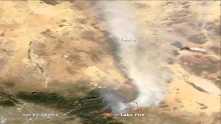 The fire was burning in California’s San Bernardino National Forest.