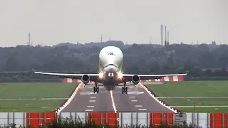 Head on Airbus Beluga XL takeoff! + Beluga #2 arrival and departure - Hawarden Airport