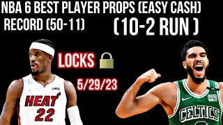 (10-2 Run) NBA PRIZEPICKS | 6 BEST PROP PICKS | MONDAY I 5/29/2023 | BEST PROPS | BOS vs MIA GAME 7