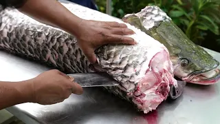Тайская еда - Гигант речной монстр Арапайма - Амазонка морепродукты Таиланд