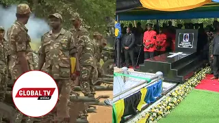 MAZISHI YA MAGUFULI: TAZAMA MIZINGA 21 YA HESHIMA ILIYOPIGWA KABURINI KWAKE...