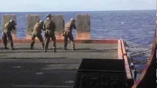 Marine Scout Sniper Platoon Target Practice At Sea Aboard USS Bonhomme Richard