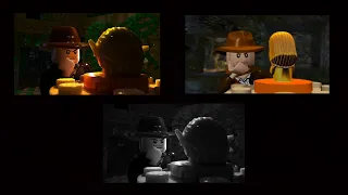 Lego Indiana Jones opening cuts scenes Remade Side by side Comparison - Blender animation