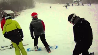 Moose chasing skier at Sugarbush.