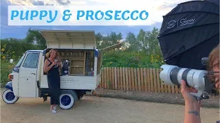 Prosecco Truck And Puppy Sunset Photoshoot