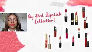 Lip Swatches of my RED LIPSTICK COLLECTION