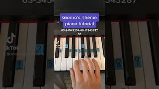 Giorno's Theme easy piano tutorial!