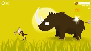 big hunter all brosses day 1 vs day 100 ( rhino ,terror bird , smilodo ) Android gameplay and ios