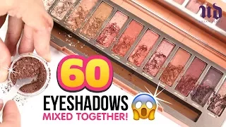 We Mixed 60 EYESHADOWS Together And Discovered A Crazy Secret from URBAN DECAY!!! DIY Makeup "Hacks"