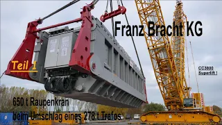 Franz Bracht KG Entladung eines Großtrafos aus einem Binnenschiff Teil 1