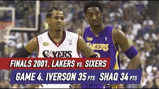 NBA Finals 2001 Sixers vs Lakers Game 4 Full Highlights Iverson 35 pts, Shaq 34 pts