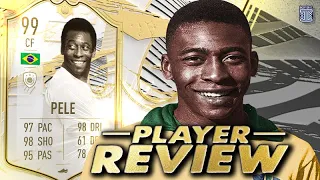 THE KING👑 99 SBC PRIME ICON MOMENTS PELE PLAYER REVIEW! - FIFA 21 ULTIMATE TEAM