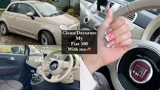 Clean/ Decorate My Fiat 500 with me! (Did I pass or not)?🚗