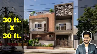 30X30 Feet House Design 3D | 100 Gaj | 900 sqft | 30*30 house design | 9X9 Meter  || DV Studio