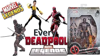 Every Marvel Legends Deadpool Toybiz and Hasbro Comparison List Venompool BAF Build-a-Figure Fox