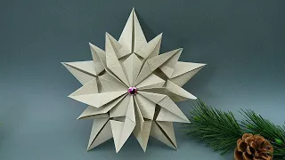 3D Origami Paper Star Ornament | Easy-to-Do Craft Decoration for Christmas | I. Sasaki Original